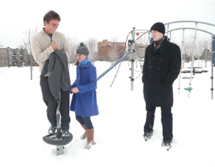 Max, Lily and Casey in the snow
